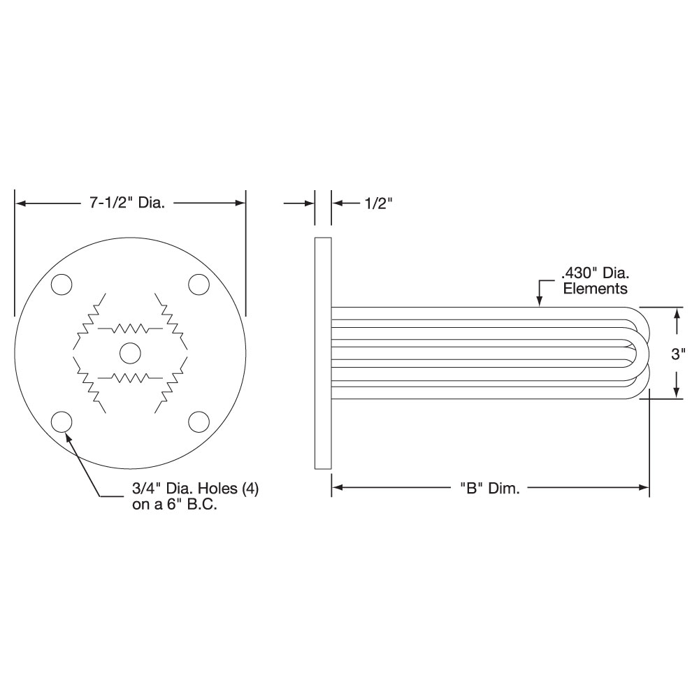 Flange Heater Drawing